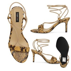 Style & Co Faux Snakeskin Strappy Heels | Mob Wife Y2K Resort Glam Sandals